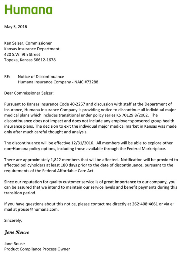 Employer Health Insurance Cancellation Letter Sample from acasignups.net